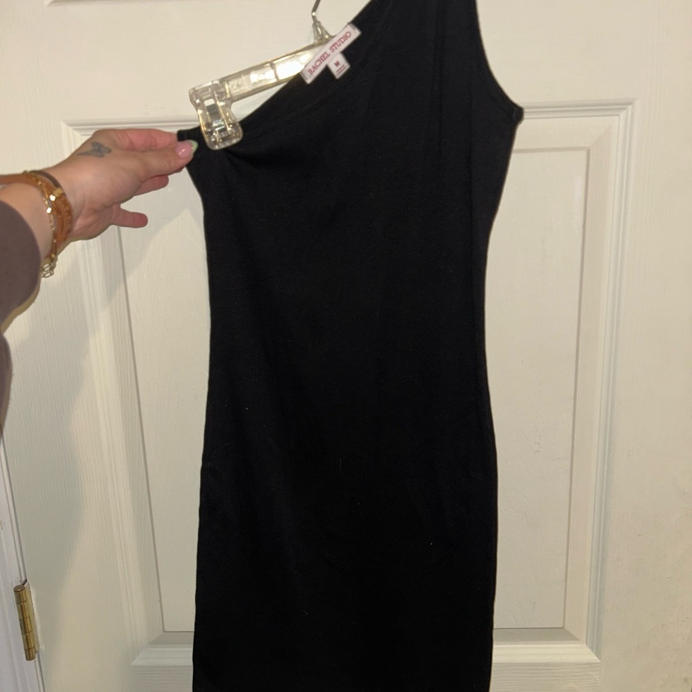 RACHEL Rachel Roy One-Shoulder Black Bodycon Dress
